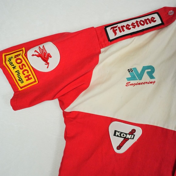 Vtg Simpson Racing Automotive Mechanic Button Up Shirt Single Stitch 2XL US Made - Picture 6 of 10